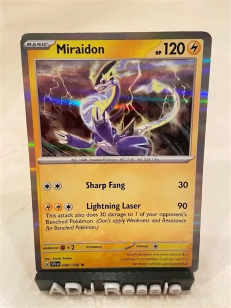 MIRAIDON 080 198 Écarlate Violet Holo Rare Carte Pokémon TCG