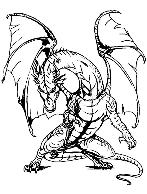 Brillant Coloriage De Dragons Image Coloriage