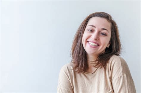 Premium Photo Happy Girl Smiling Beauty Portrait Young Happy