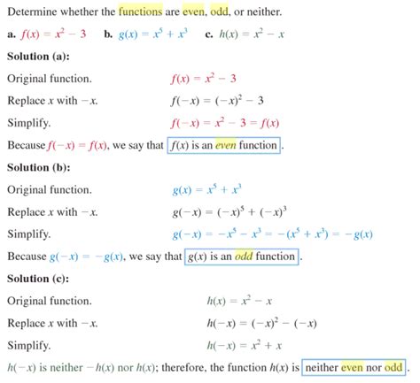 Even And Odd Functions Examples