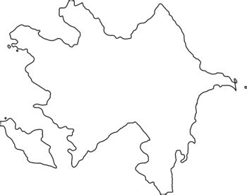 Azerbaijan Map Black White Solid Outline Country Map SVG PNG