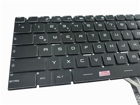 DE Tastatur Keyboard mit Beleuchtung ohne Rahmen kompatibel für MSI