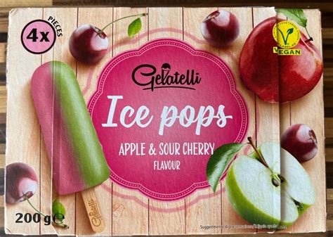 Ice pops Apple Sour Cherry Gelatelli kalorie kJ i wartości