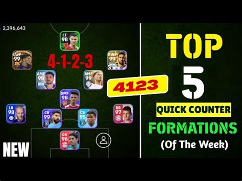 TOP 5 NEW QUICK COUNTER FORMATIONS IN EFootball 2024 Mobile 4 1 2 3