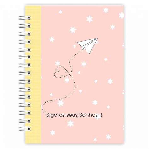 Caderno De Anotações A5 Siga Seus Sonhos Gb Paper Encadernação