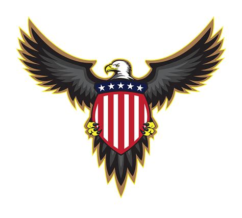 Patriotic American Eagle Wings Spread Holding Shield 1 Digital Art