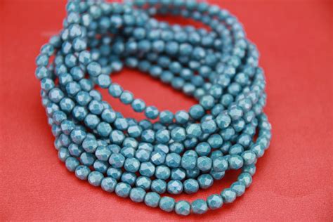 Czfp00011czech Glass 40 Fire Polished 6mm Beads 6mm Etsy