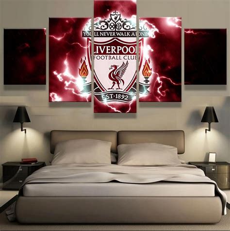 Liverpool Soccer Football 5 Panel Canvas Wall Art Print Canvas Art