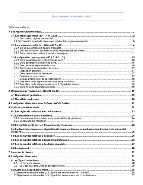 Notes de cours final Table des matières Droit patrimonial de la