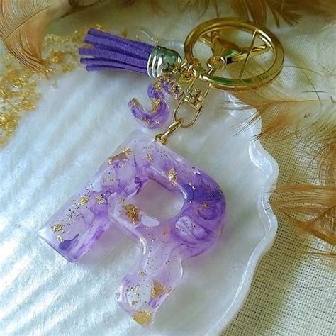 Jual Resin Keychain Gantungan Kunci Resin Bentuk Huruf Custom Ganci