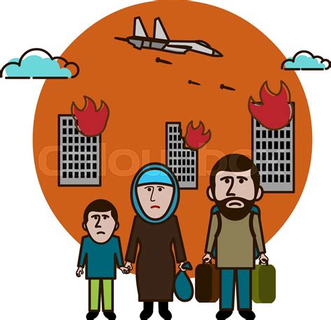 Syrian refugees. | Stock vector | Colourbox