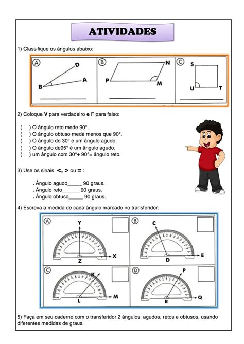 ângulos Exercícios 6 Ano Acsedu