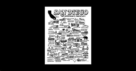San Diego Map San Diego Posters And Art Prints Teepublic