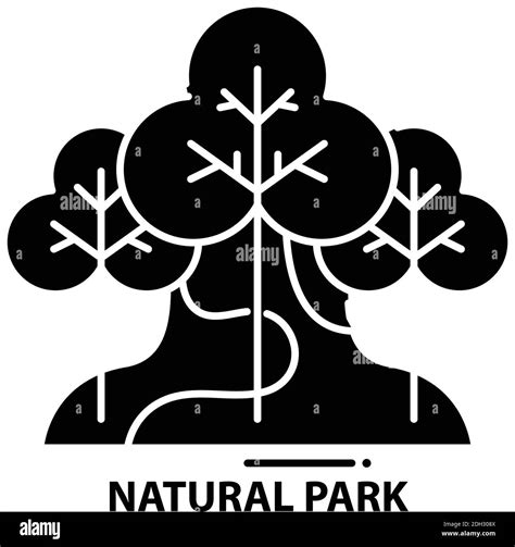 Natural Park Icon Black Vector Sign With Editable Strokes Concept Illustration Stock Vector