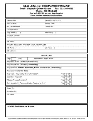 Ibew Dispatch Fill Online Printable Fillable Blank Pdffiller