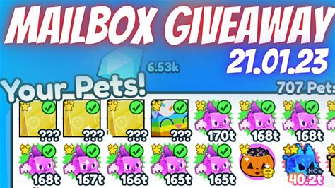 Pet Simulator X Giveaway Right Now Mailbox Giveaway YouTube