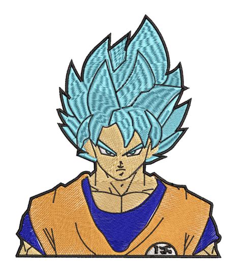 Embroidery Pattern Goku Saiyan Bust A G E Store Patterns