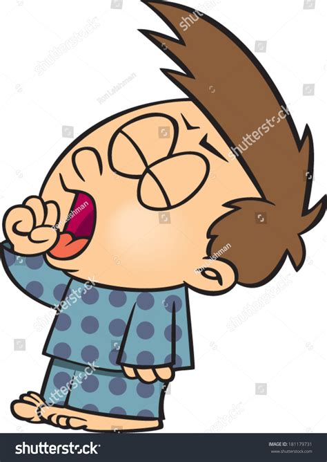 Cartoon Boy Yawning Stock Vector 181179731 Shutterstock