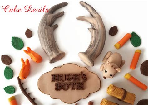 Hunting And Fishing Cake Toppers Fondant Deer Antler Cake Decorations