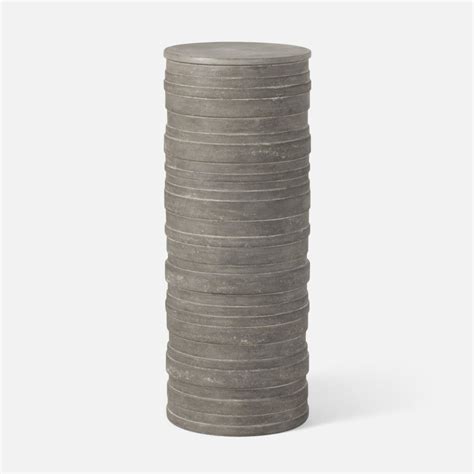 Outdoor Cast Gray Stone Pedestals Mecox Gardens