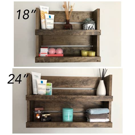 Bathroom Rustic Shelf Bathroom Storage Wall Mounted Shelves Etsy