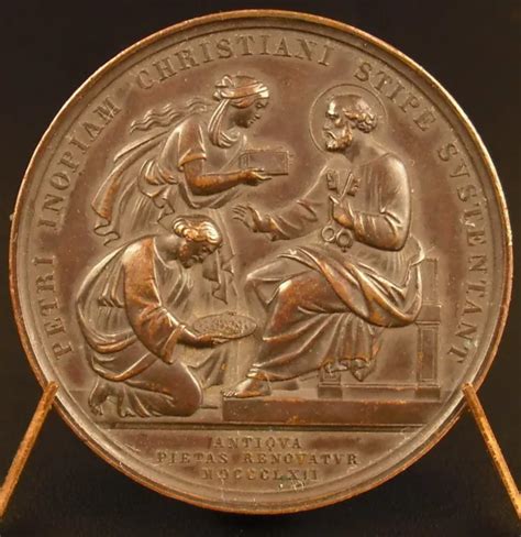 MÉDAILLE PAPALE PAPE Pope Pie Pius IX Pont Max Petri Inopiam sc Voigt