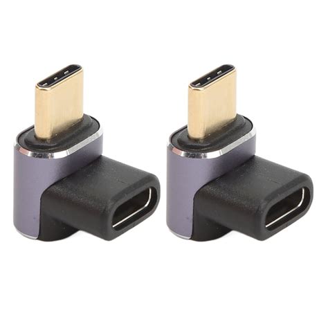 90 Degree USB C Adapter Male To Female 40Gbps 100W Aluminum Alloy USB C