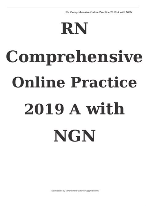 Rn Comprehensive Online Practice A With Ngn Latest Update