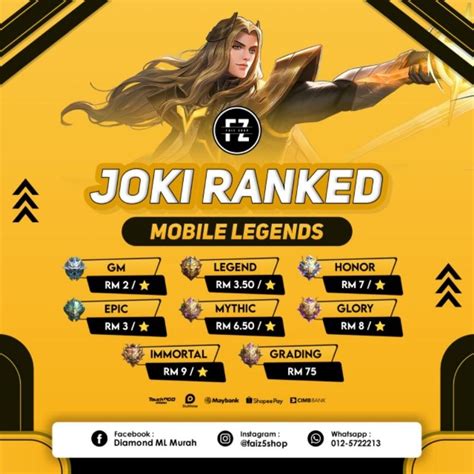 MLBB BOOSTING SERVICES JOKI ML Mobile Legends Boost Rank Push Rank Push