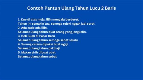 Pantun Ulang Tahun Lucu Kocak Dan Seru