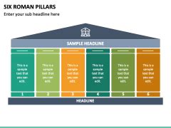 Six Roman Pillars PowerPoint Template PPT Slides