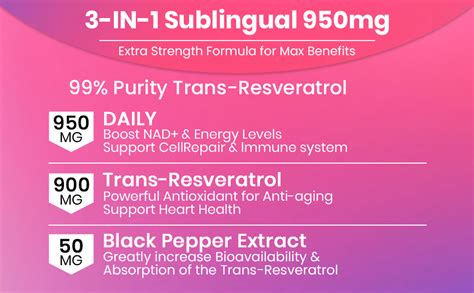 amazoncom sublingual  ultra purity mg trans resveratrol