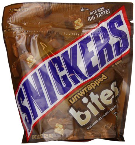 Snickers Bites Size Chocolate Candy Bars 8 Ounce Pouch Pack Of 8 Food