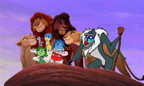 Joy Sadness Anger Disgust Fear Simba Nala Kovu Kiara And Rafiki