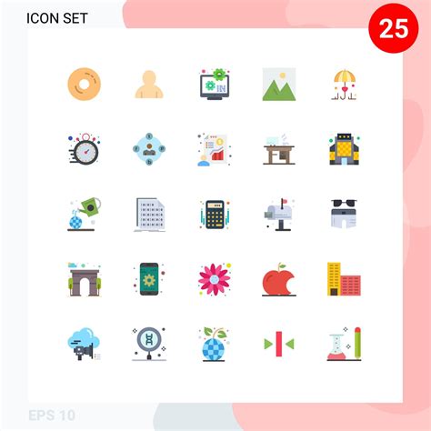 pacote de interface do usuário de 25 cores planas básicas de