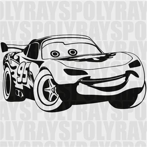 Lightning Mcqueen Svg Car Instant Download Disney Mcqueen Stencil