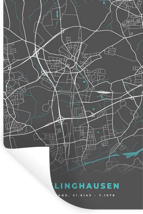 Muurstickers Sticker Folie Stadskaart Plattegrond Duitsland