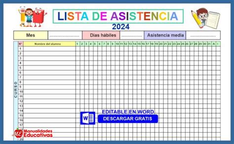 LISTA DE ASISTENCIA CICLO ESCOLAR 2024