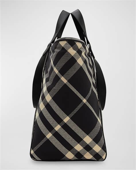 Burberry Check Canvas Shopper Tote Bag Neiman Marcus