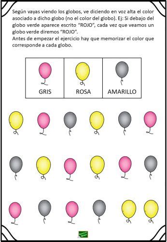 Ejercicio De Atenci N Basado En El Efecto Stroop