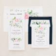 Dusty Blue Wedding Invitations Floral Lilac Beacon Lane