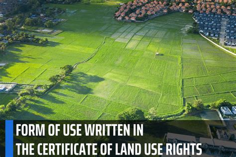 What Is The Form Of Use Written In The Certificate Of Land Use Rights