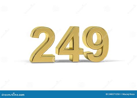 Golden 3d Number 249 - Year 249 Isolated On White Background Stock ...