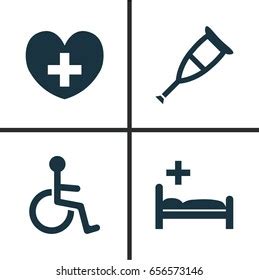 Antibiotic Icons Set Collection Heal Disabled Vector De Stock Libre