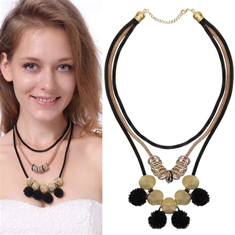 Vintage Bohemian Multi Layer Statement Choker Necklace Imitation Pearl