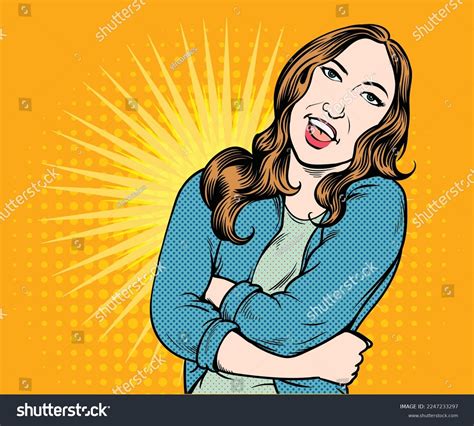 Happy Smiling Woman Pop Art Retro Stock Vector Royalty Free