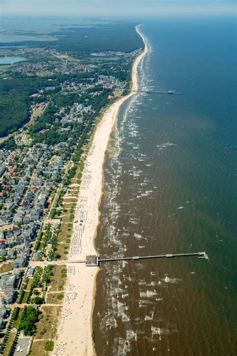 Seebad Ahlbeck Von Oben Sandstrand Landschaft An Der Ostsee In