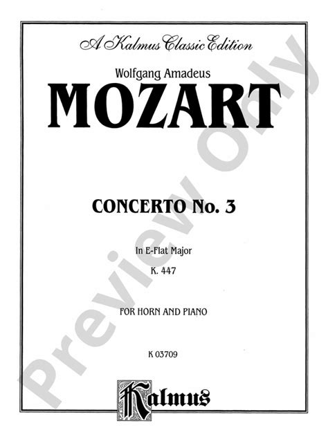 Mozart Concerto No 3 In E Flat Major K 447 French Horn Part S