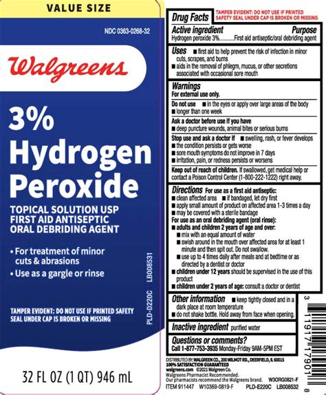 Hydrogen Peroxide 3 Percent Information, Side Effects, Warnings and Recalls