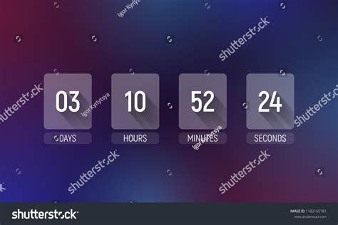 Countdown Timer Clock Counter Vector Template Stock Vector Royalty